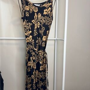 Elegant Black and Gold Floral Dress